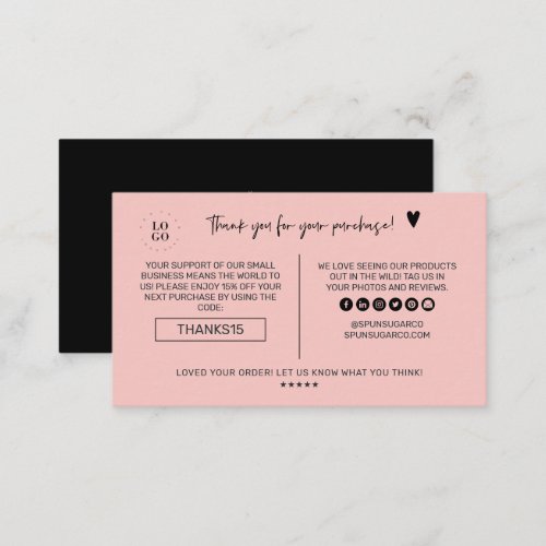 Modern Minimal Business Thank You Business Card