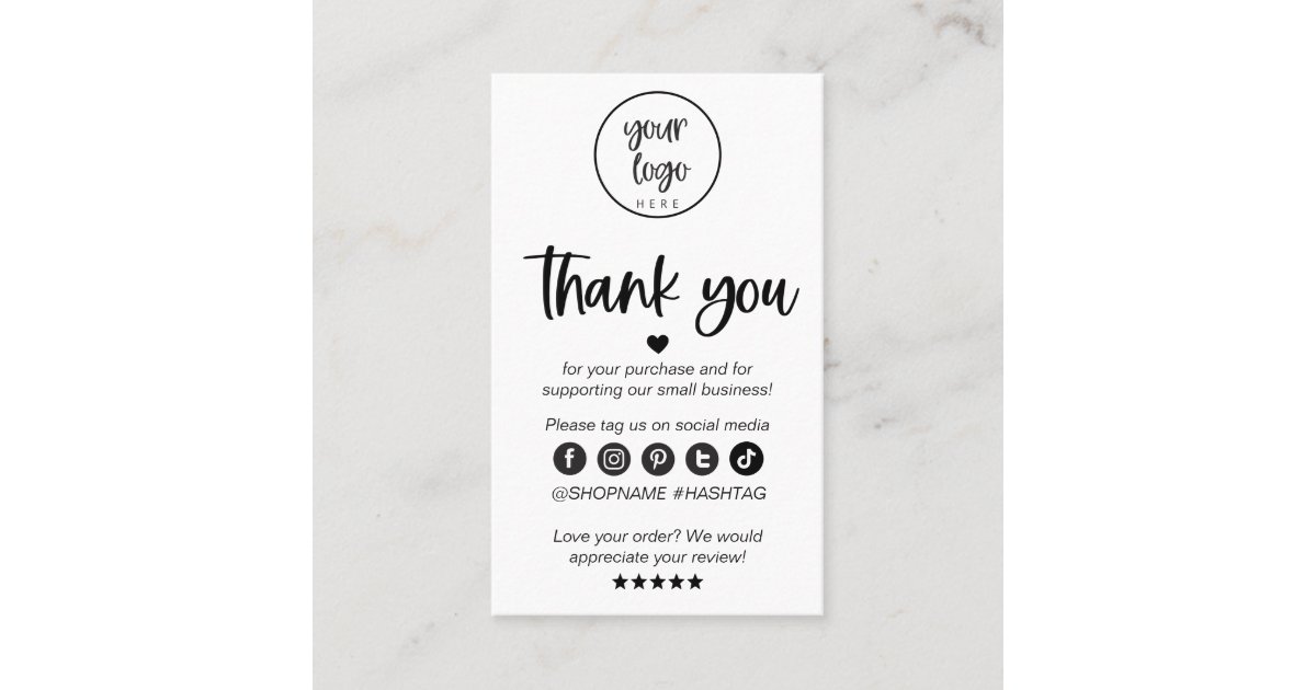 Modern Thank You For Shopping Small Branding Business Card