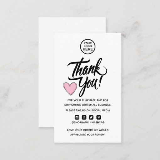 Modern Minimal Business Thank You For Order Insert | Zazzle