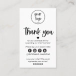 Modern Minimal Business Thank You For Order Insert<br><div class="desc">An elegant,  modern,  and chic business thank you for your order card. Social media icons can be deleted or moved around by clicking "customize further" while personalizing. Simple and modern with a script font. Change the color of hearts and stars if you wish.</div>