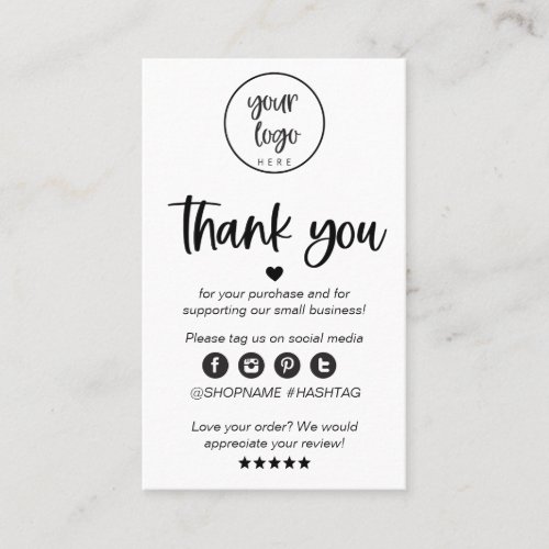 Modern Minimal Business Thank You For Order Insert Modern Minimal Business Thank You For Order Insert