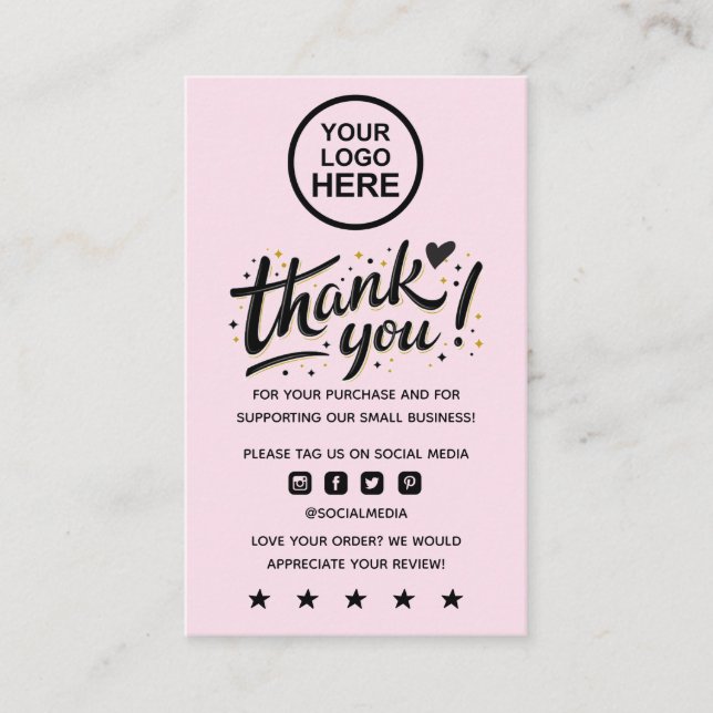 Modern Minimal Business Thank You For Order Insert (Front)