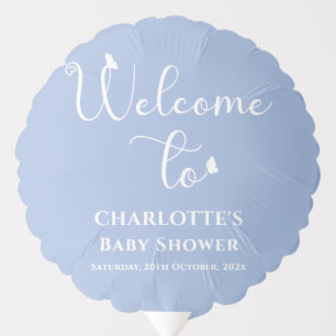 Modern Minimal Butterfly Calligraphy Baby Shower Balloon
