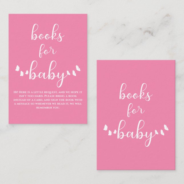 Modern Minimal Butterfly Calligraphy Baby Shower Enclosure Card (Front/Back)