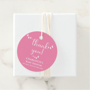 Modern Minimal Butterfly Calligraphy Baby Shower Favor Tags