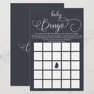 Modern Minimal Calligraphy Baby Bingo Game Flyer
