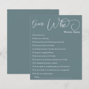 Modern Minimal Calligraphy Baby Shower Guess Who