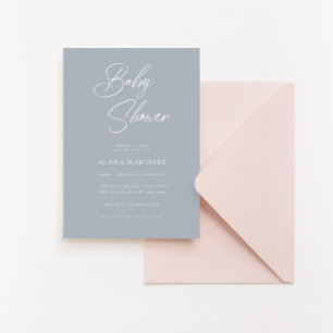Modern Minimal Calligraphy Baby Shower Invitation