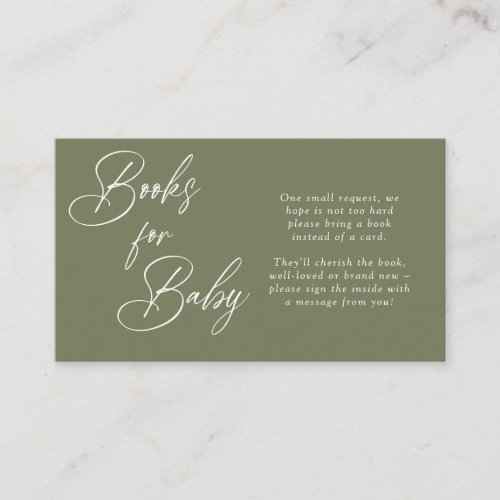 Modern Minimal Calligraphy  Books for Baby Enclos Enclosure Card