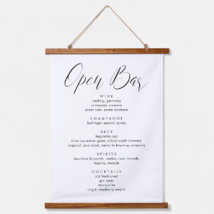 Modern Minimal Calligraphy Canvas Bar Menu Hanging Tapestry