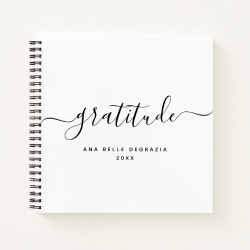 Modern Minimal Calligraphy Chic Gratitude Journal
