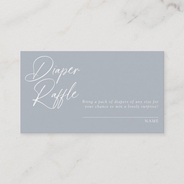 Modern Minimal Calligraphy | Diaper Raffle Enclosu Enclosure Card (Front)