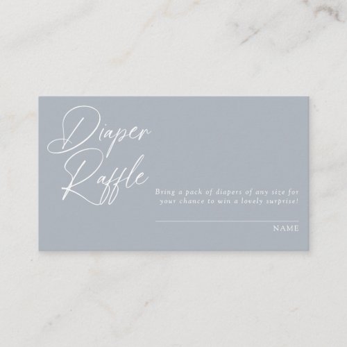 Modern Minimal Calligraphy  Diaper Raffle Enclosu Enclosure Card