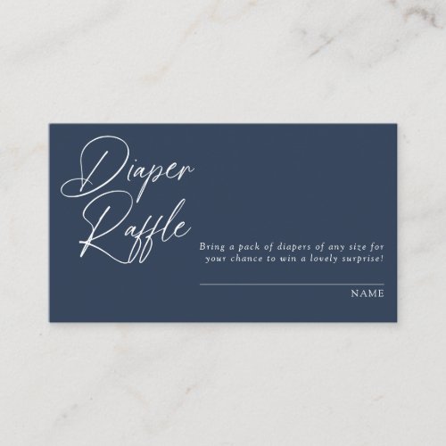 Modern Minimal Calligraphy  Diaper Raffle Enclosure Card