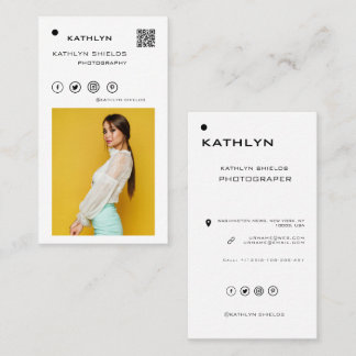 Modern Minimal Calligraphy Photography Business Card