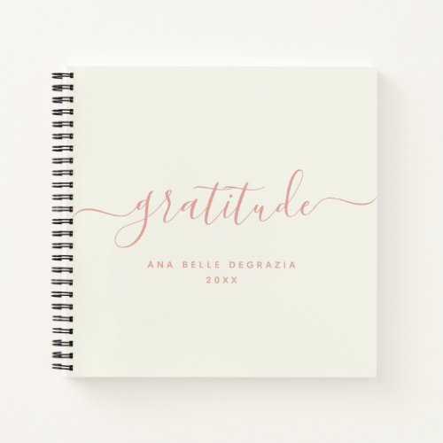 Modern Minimal Calligraphy Pink Gratitude Journal