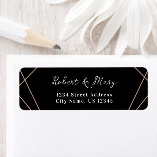 Modern Minimal Calligraphy Script Return Address Label