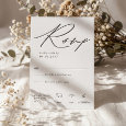 Modern Minimal Calligraphy Script Simple Wedding Letterpress RSVP Cards