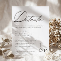 Modern Minimal Calligraphy Script Wedding Details