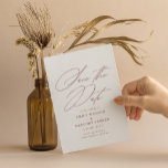 Modern Minimal Calligraphy Soft Burgundy Wedding Save The Date at Zazzle