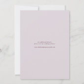 Modern Minimal Calligraphy Violet Lilac Wedding Save The Date (Back)