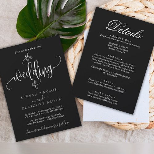 Modern Minimal Calligraphy Wedding Invitation