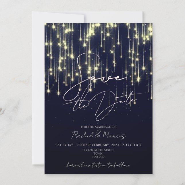 Modern Minimal Calligraphy Wedding Save The Date Invitation (Front)