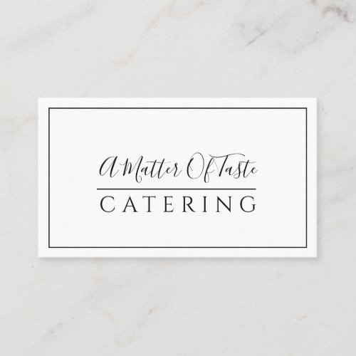 Modern Minimal Catering Culinary Business Card