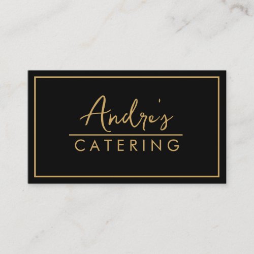 Modern Minimal Catering Culinary Gold Black  Business Card