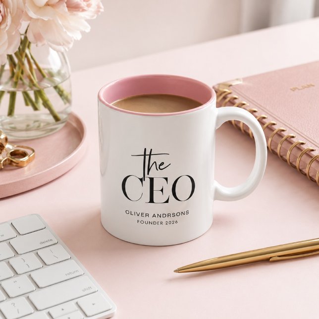 Modern Minimal CEO Mug | Personalized Boss Lady  (Creator Uploaded)