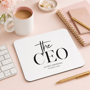 Modern Minimal CEO Personalized Mouse Pad