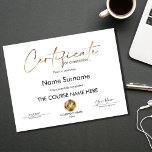 Modern Minimal Certificate of Completion Award<br><div class="desc">Modern Minimal Makeup artist  Beauty Salon Lash Extension Course Completion</div>