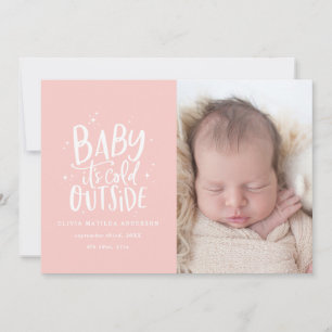 Modern minimal chic Christmas birth announcement