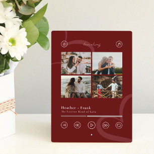 Modern Minimal Chic Music Player Photo Valentines Plaque