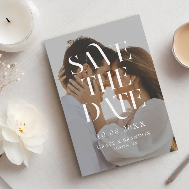 Modern Minimal Chic Photo Wedding Save The Date (Creator Uploaded)