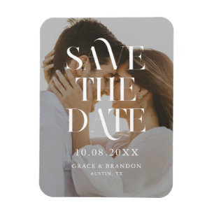 Modern Minimal Chic Photo Wedding Save the Date Magnet