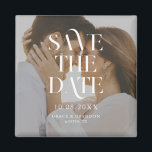 Modern Minimal Chic Photo Wedding Save the Date Magnet<br><div class="desc">Minimal modern wedding save the date magnetwith elegant chic typography and your personalized photo.</div>