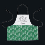Modern minimal chic rustic Christmas family baking Apron<br><div class="desc">Modern minimal chic rustic green and white Christmas family baking design. Colours can change.</div>