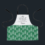 Modern minimal chic rustic Christmas family baking Apron<br><div class="desc">Modern minimal chic rustic green and white Christmas family baking design. Colours can change.</div>