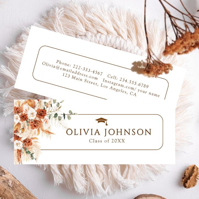 Modern Minimal Chic Script Graduation Calling Card (Creator Uploaded)