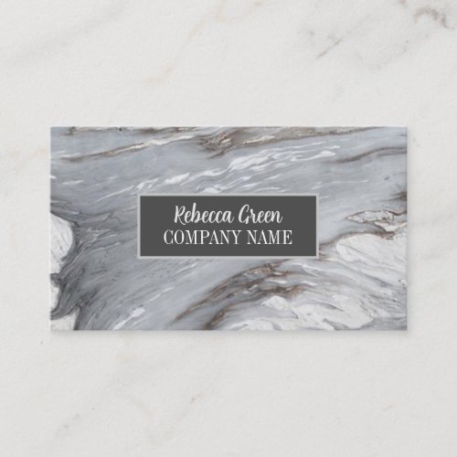 Modern Minimal Chic Stylish Fashion Grey Marble  Business Card