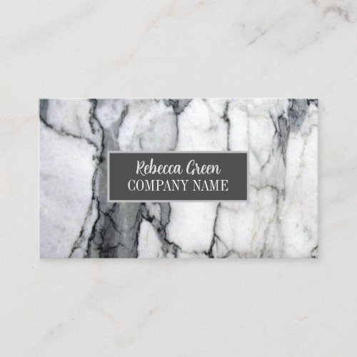 Modern Minimal Chic Stylish Fashion Grey Marble  Business Card