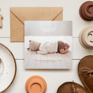 Modern minimal chic typography simple multi photo announcement