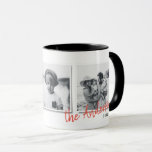 Modern minimal Christmas multi photo family gift Mug<br><div class="desc">Modern minimal Christmas family multi photo design. Script text colors can be changed.</div>