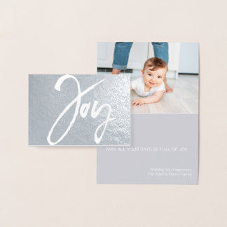 Modern Minimal Christmas Photo Card Joy Mini