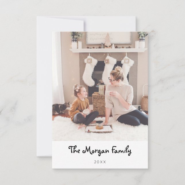 Modern Minimal Christmas Photo Cards (Front)