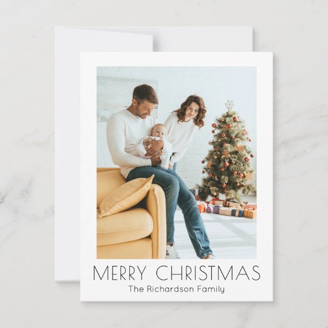 Modern Minimal Christmas Photo Elegant Template (Front)