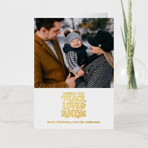 Modern Minimal Christmas Photo Foil Holiday Card