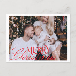 Modern Minimal Christmas Photo Postcard