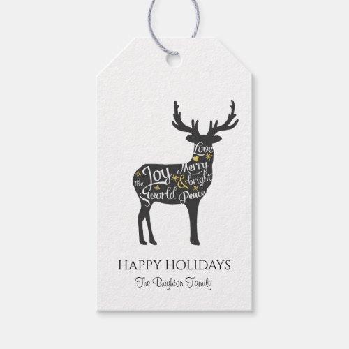 Modern Minimal Christmas Reindeer Gift Tags